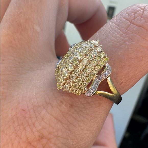 1.00ctw solid 10k gold genuine yellow diamond ring high end - Picture 10 of 16